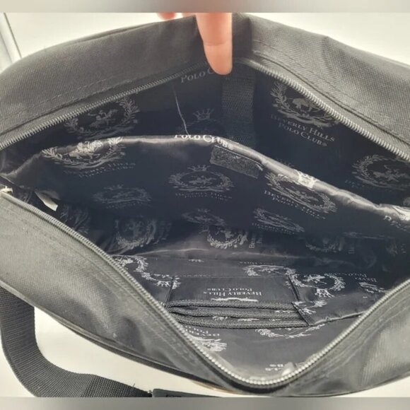 Beverly Hills Polo Club Messenger Equipment Laptop Computer Bag Logo Black Gray - Picture 2 of 6